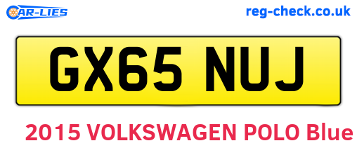 GX65NUJ are the vehicle registration plates.
