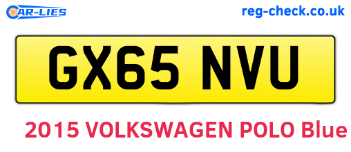 GX65NVU are the vehicle registration plates.