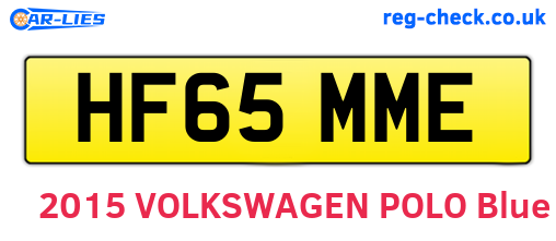 HF65MME are the vehicle registration plates.