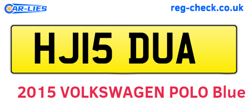HJ15DUA are the vehicle registration plates.