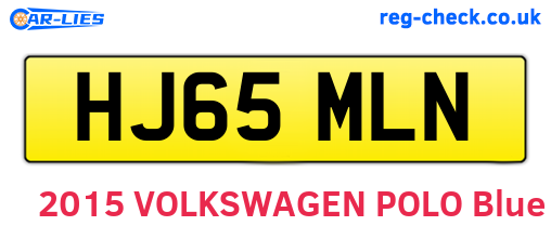 HJ65MLN are the vehicle registration plates.