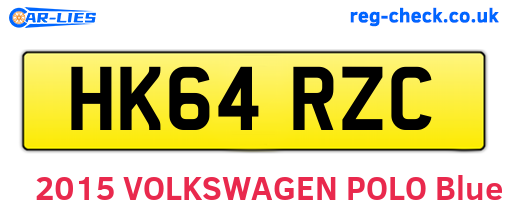 HK64RZC are the vehicle registration plates.