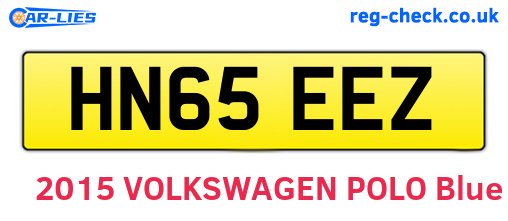 HN65EEZ are the vehicle registration plates.