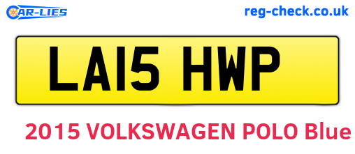 LA15HWP are the vehicle registration plates.