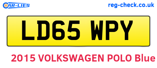 LD65WPY are the vehicle registration plates.