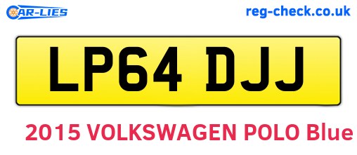 LP64DJJ are the vehicle registration plates.