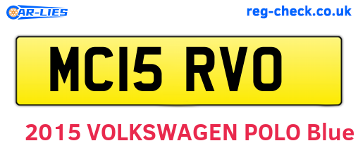 MC15RVO are the vehicle registration plates.