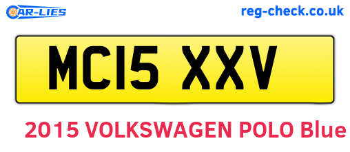 MC15XXV are the vehicle registration plates.