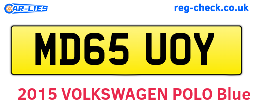 MD65UOY are the vehicle registration plates.