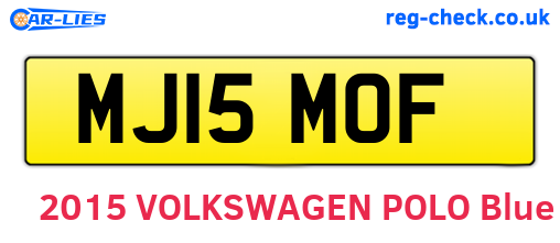 MJ15MOF are the vehicle registration plates.