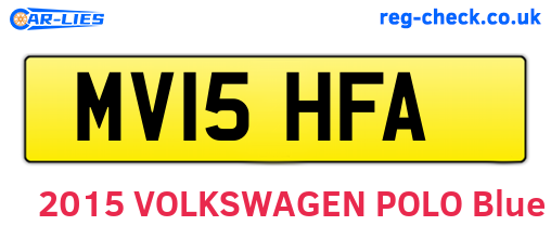 MV15HFA are the vehicle registration plates.