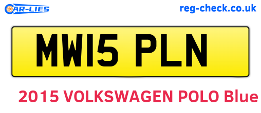 MW15PLN are the vehicle registration plates.