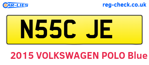 N55CJE are the vehicle registration plates.