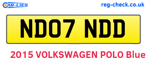 ND07NDD are the vehicle registration plates.