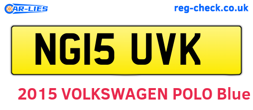 NG15UVK are the vehicle registration plates.