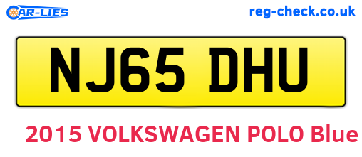 NJ65DHU are the vehicle registration plates.