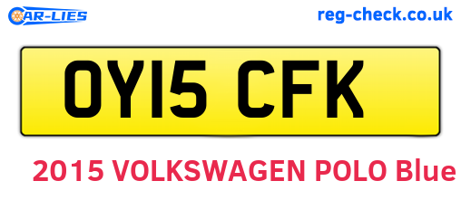 OY15CFK are the vehicle registration plates.