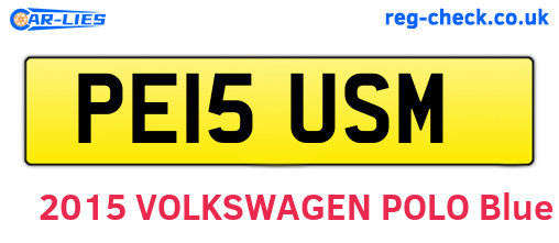 PE15USM are the vehicle registration plates.