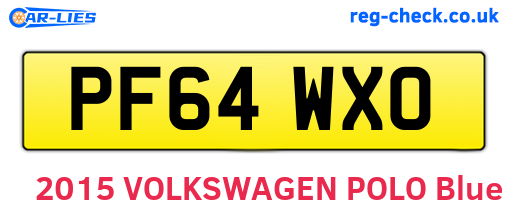 PF64WXO are the vehicle registration plates.
