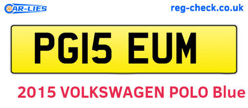 PG15EUM are the vehicle registration plates.