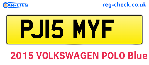 PJ15MYF are the vehicle registration plates.