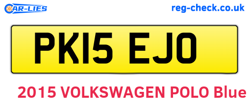 PK15EJO are the vehicle registration plates.