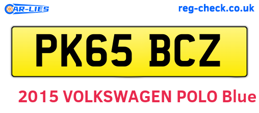 PK65BCZ are the vehicle registration plates.