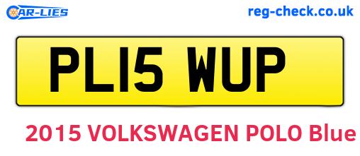 PL15WUP are the vehicle registration plates.