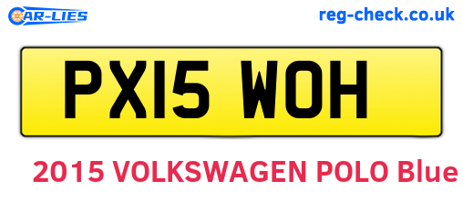 PX15WOH are the vehicle registration plates.