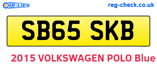 SB65SKB are the vehicle registration plates.
