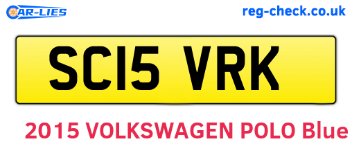 SC15VRK are the vehicle registration plates.