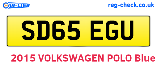 SD65EGU are the vehicle registration plates.