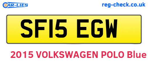 SF15EGW are the vehicle registration plates.