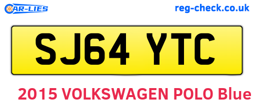 SJ64YTC are the vehicle registration plates.
