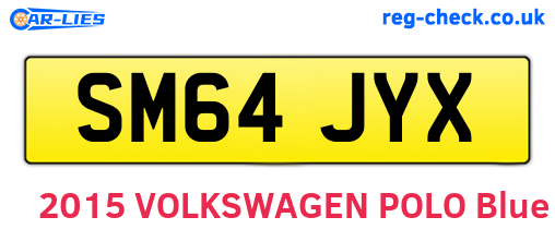 SM64JYX are the vehicle registration plates.