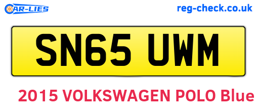 SN65UWM are the vehicle registration plates.