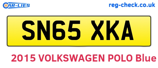 SN65XKA are the vehicle registration plates.