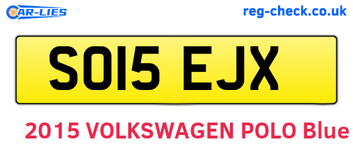 SO15EJX are the vehicle registration plates.