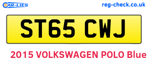 ST65CWJ are the vehicle registration plates.