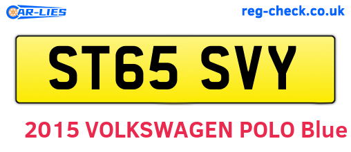 ST65SVY are the vehicle registration plates.