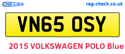 VN65OSY are the vehicle registration plates.