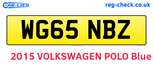 WG65NBZ are the vehicle registration plates.