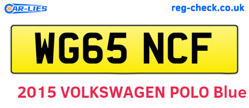 WG65NCF are the vehicle registration plates.