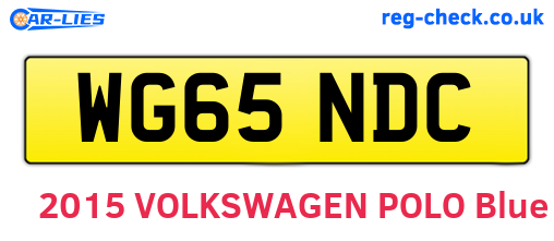 WG65NDC are the vehicle registration plates.