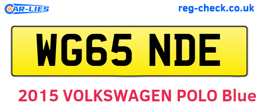 WG65NDE are the vehicle registration plates.