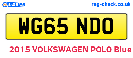 WG65NDO are the vehicle registration plates.