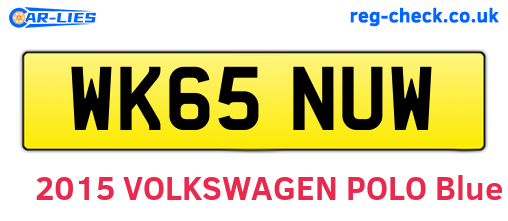 WK65NUW are the vehicle registration plates.