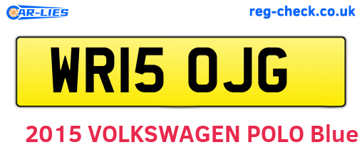 WR15OJG are the vehicle registration plates.