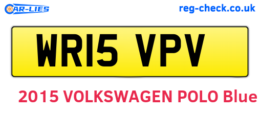 WR15VPV are the vehicle registration plates.