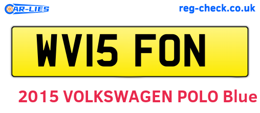 WV15FON are the vehicle registration plates.